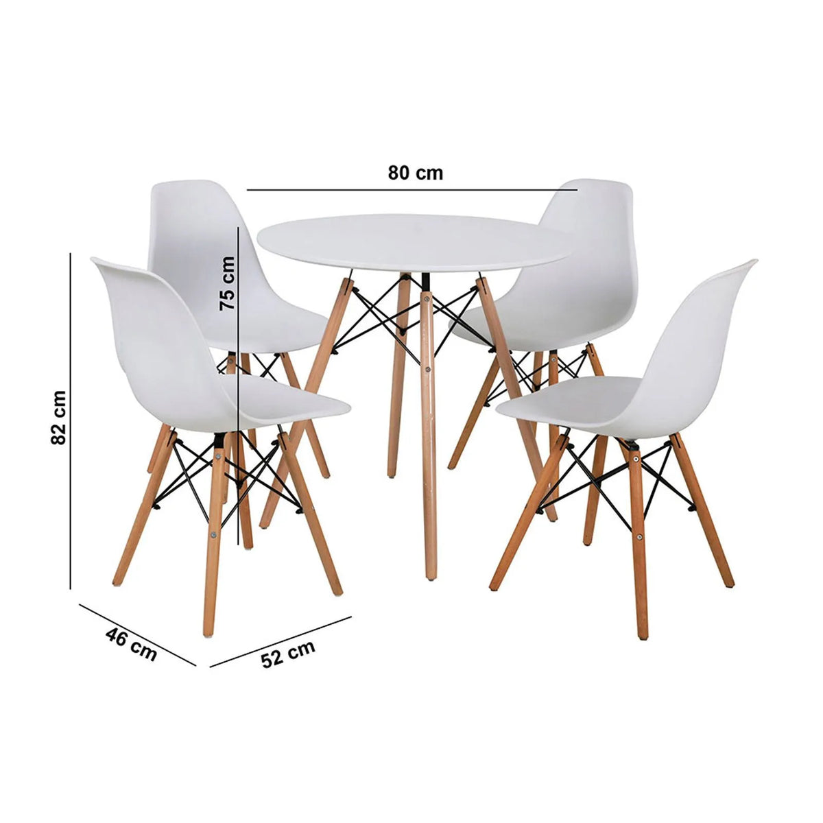 Comedor + 4 sillas Atrilsb III blanco M+Design