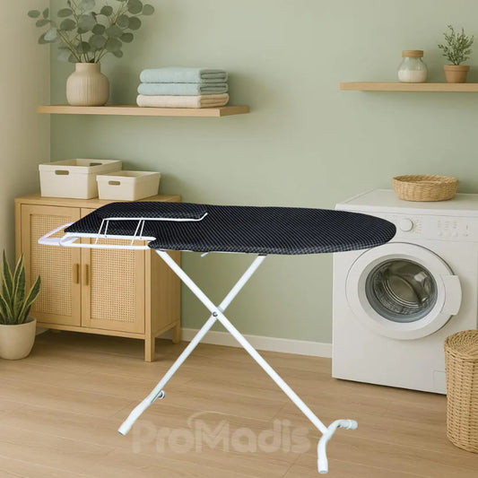 Mesa de Planchar en Acero Inoxidable Export Kleine con Altura Regulable y Portaplancha 118x40cm Blanco y Variedad de Colores
