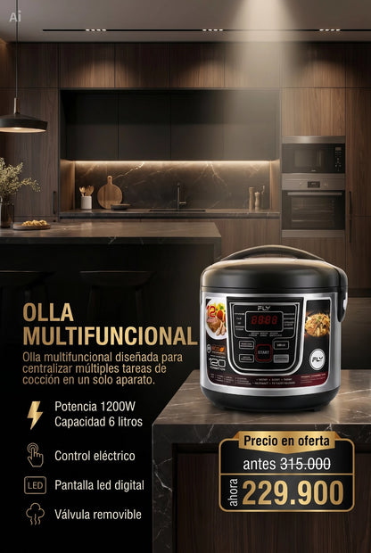 Olla multifuncional 6 litros fly