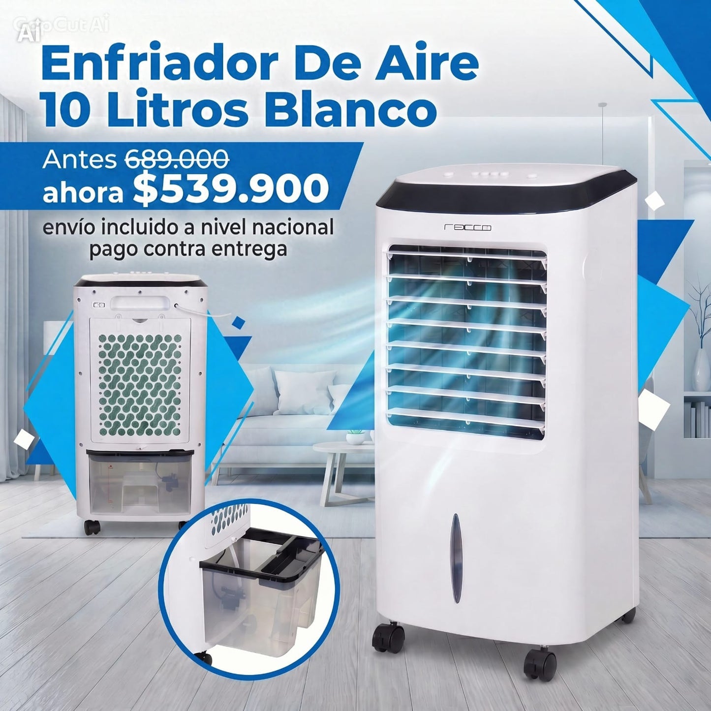 Enfriador De Aire 10 Litros Recco