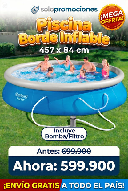 Piscina Borde Inflable Redonda Bestway 457 x 84 cm