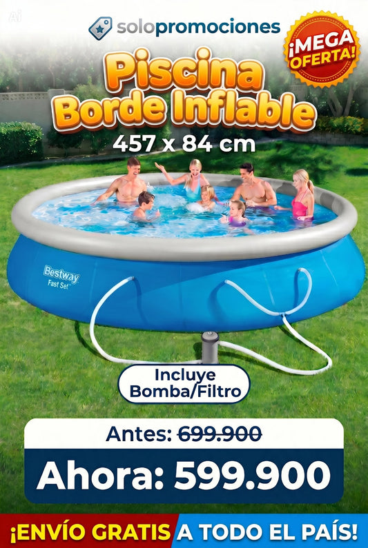Piscina Borde Inflable Redonda Bestway 457 x 84 cm