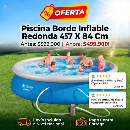 Piscina Borde Inflable Redonda Bestway 457 x 84 cm