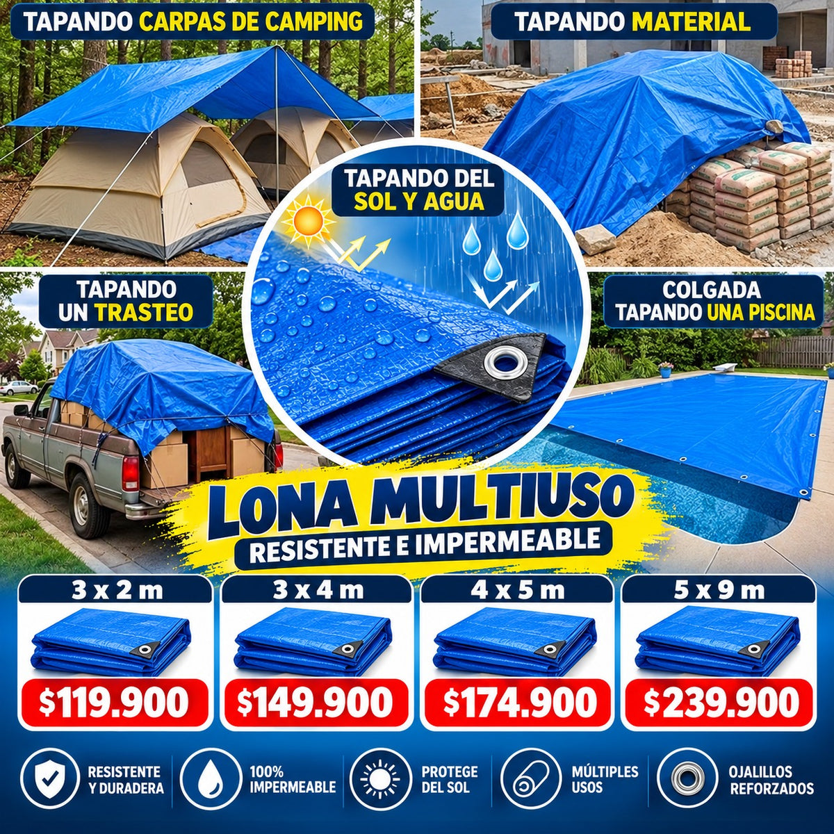 Lona multiusos impermeable
